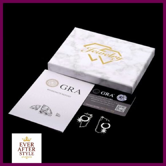 Sterling Silver Double Piercing Chain Earrings Elegant Layered Dangle Studs - Picture 6 of 8